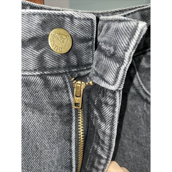 Guess By Georges Marciano Vintage 80s Denim Jeans USA Black Acid Wash Size 28x26 - Picture 3 of 9